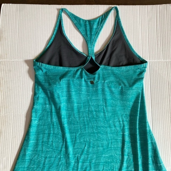 PrAna Opal Dress Racerback A-line w/Shelf Bra UPF Aquamarine Teal Size Large - Picture 9 of 14